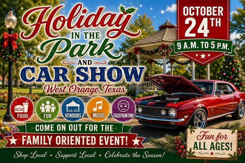 Flyer for Holiday in the Park and Car Show