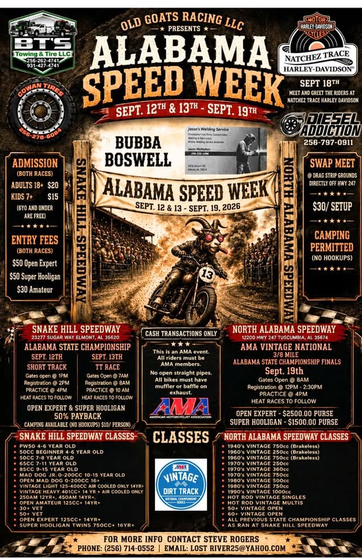 Alabama Speed Week flyer