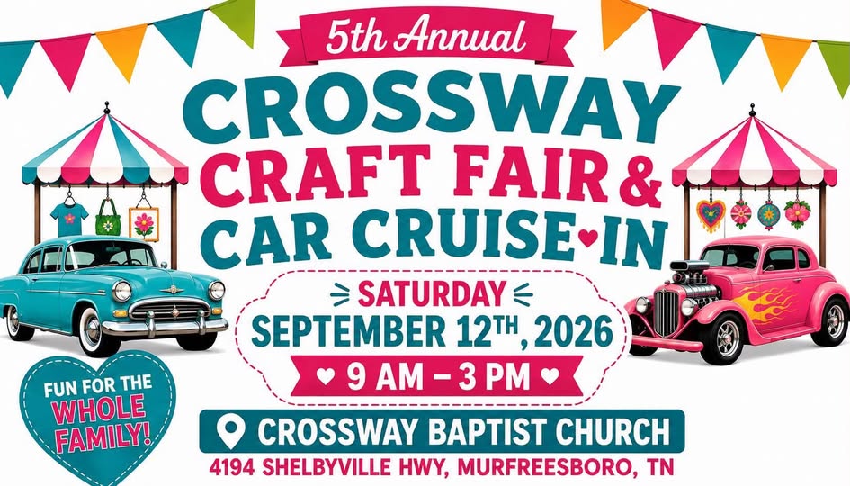 5th Annual Crossway Craft Fair & Car Cruise-In flyer