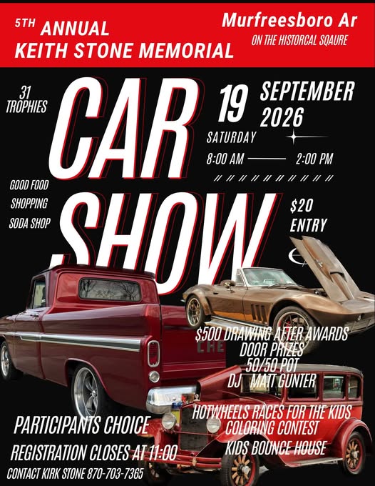 5th Annual Keith Stone Memorial Car Show flyer