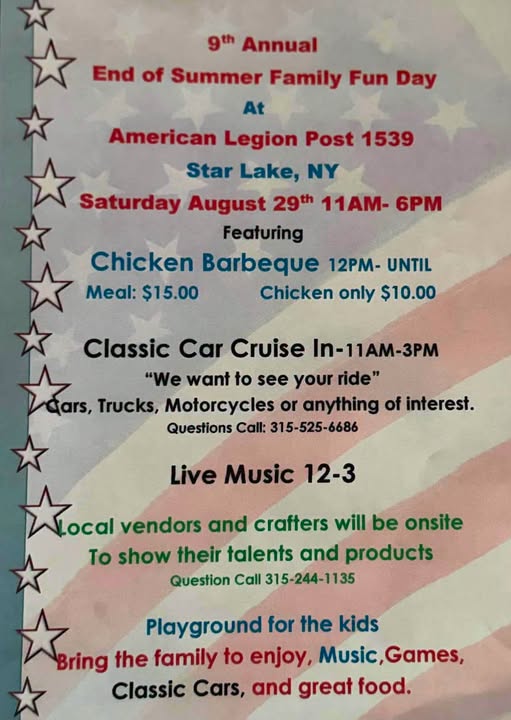 9th Annual End of Summer Family Fun Day flyer