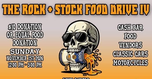 Flyer for The Rock Stock Food Drive IV