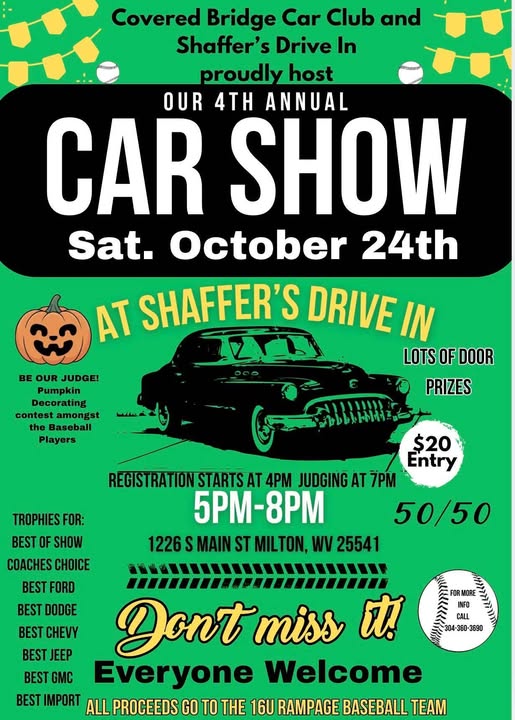 Flyer for 4th Annual Car Show