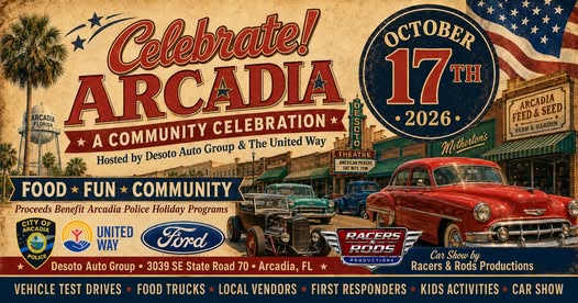 Flyer for Celebrate! Arcadia - A Community Celebration