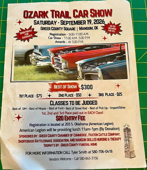 Ozark Trail Car Show flyer