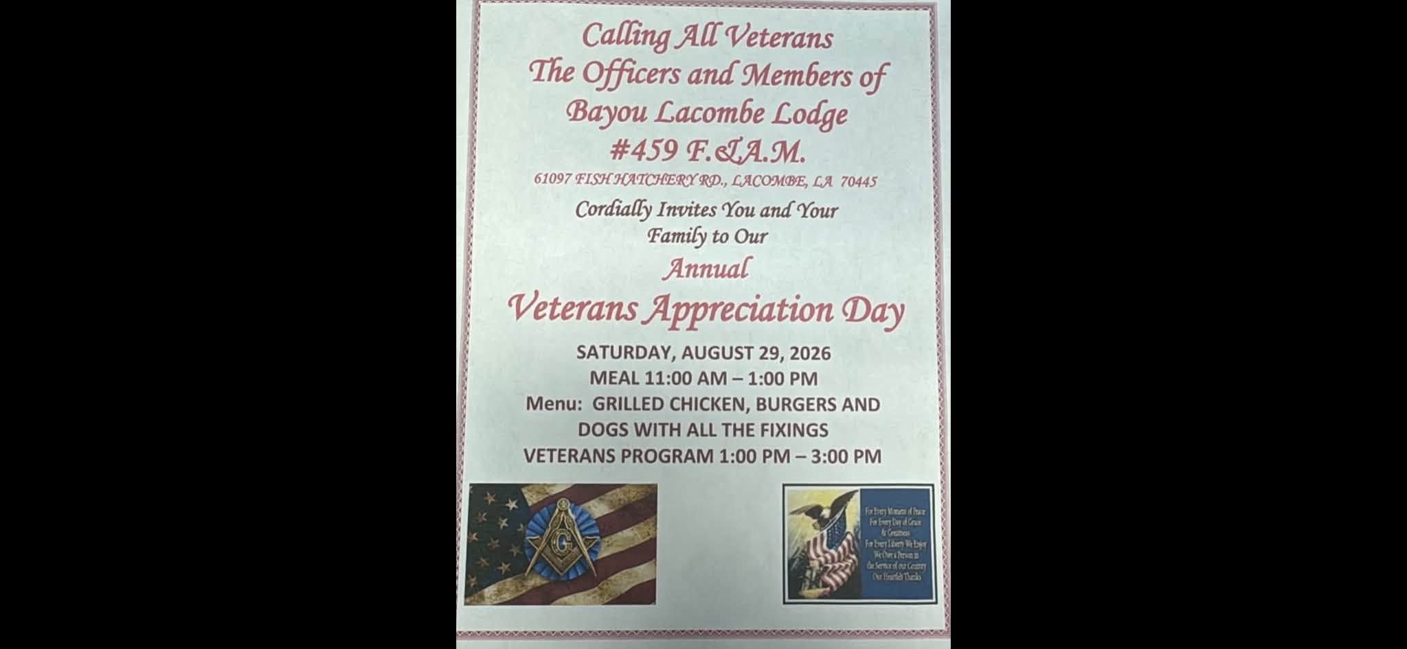 Annual Veterans Appreciation Day flyer