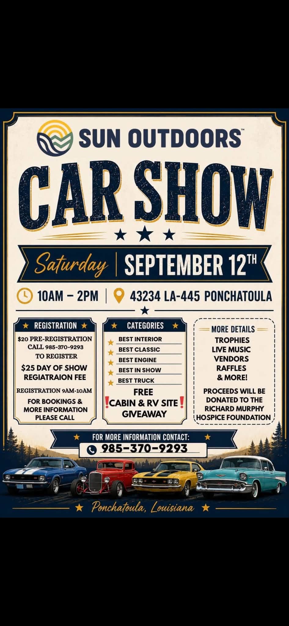 Sun Outdoors Car Show flyer