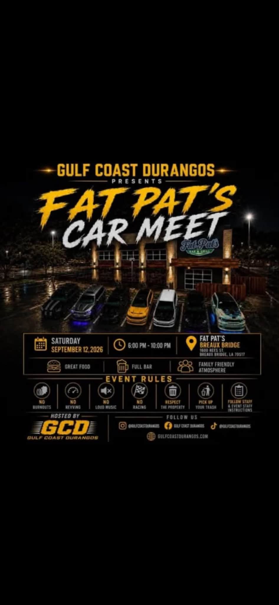 Fat Pat's Car Meet flyer