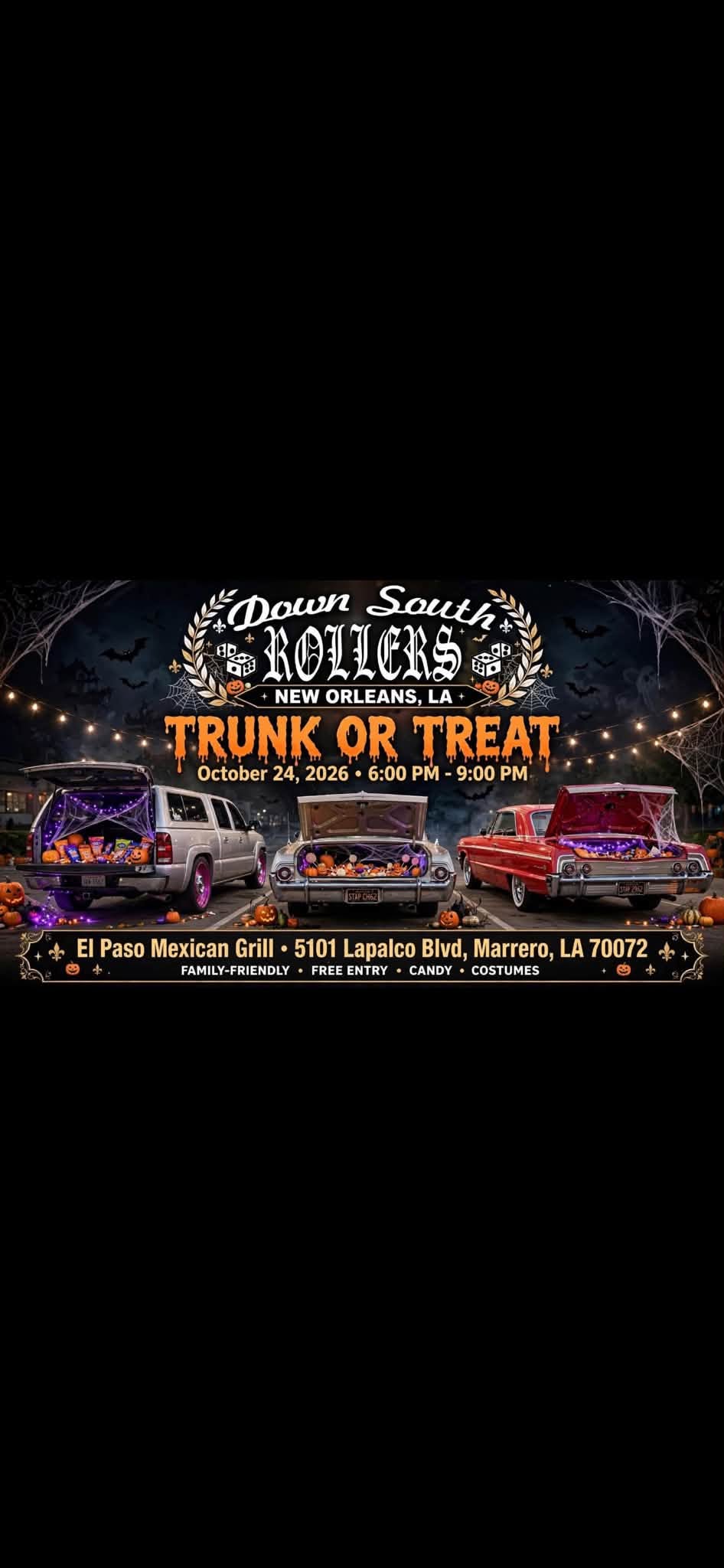 Flyer for Down South Rollers Trunk or Treat
