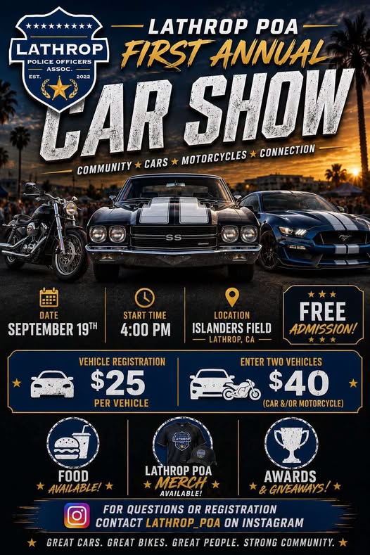 Lathrop POA First Annual Car Show flyer
