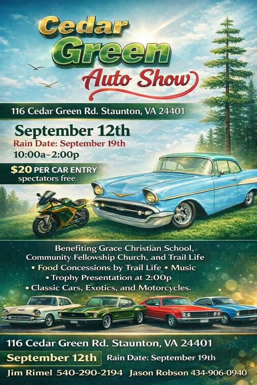 Cedar Green Auto Show flyer
