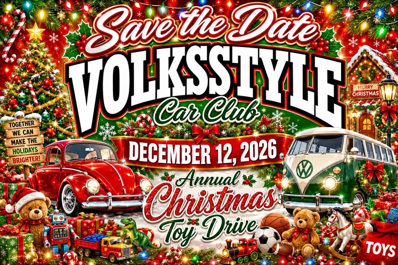 Flyer for Volksstyle Car Club Annual Christmas Toy Drive