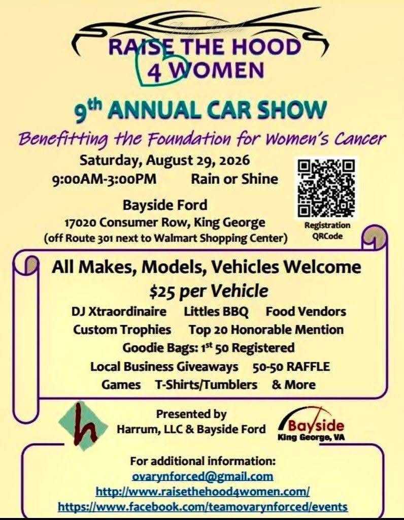 Raise the Hood 4 Women 9th Annual Car Show flyer