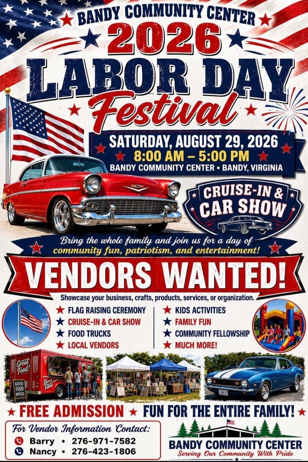 Bandy Community Center 2026 Labor Day Festival flyer