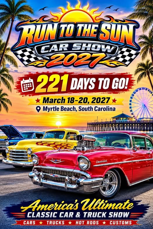 Flyer for Run to the Sun Car Show 2027