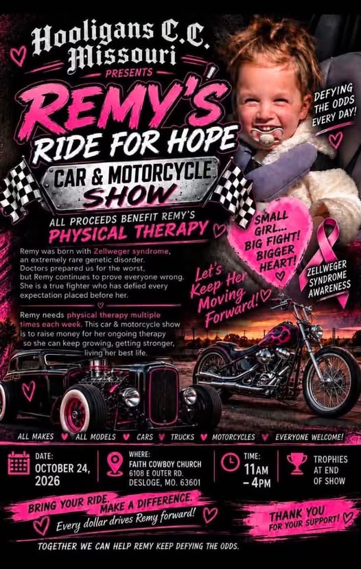 Flyer for Remy's Ride for Hope Car & Motorcycle Show