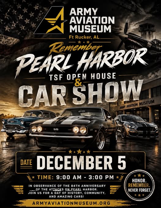 Flyer for Remember Pearl Harbor TSF Open House & Car Show