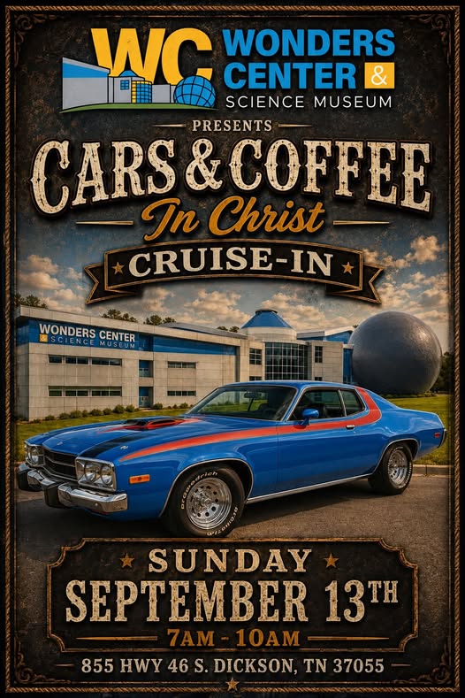Cars & Coffee In Christ Cruise-In flyer
