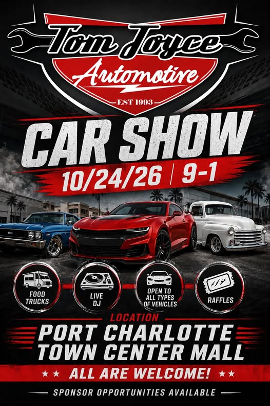 Flyer for Tom Joyce Automotive Car Show
