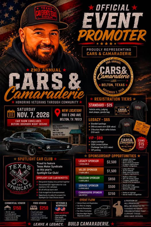 Flyer for 2nd Annual Cars & Camaraderie