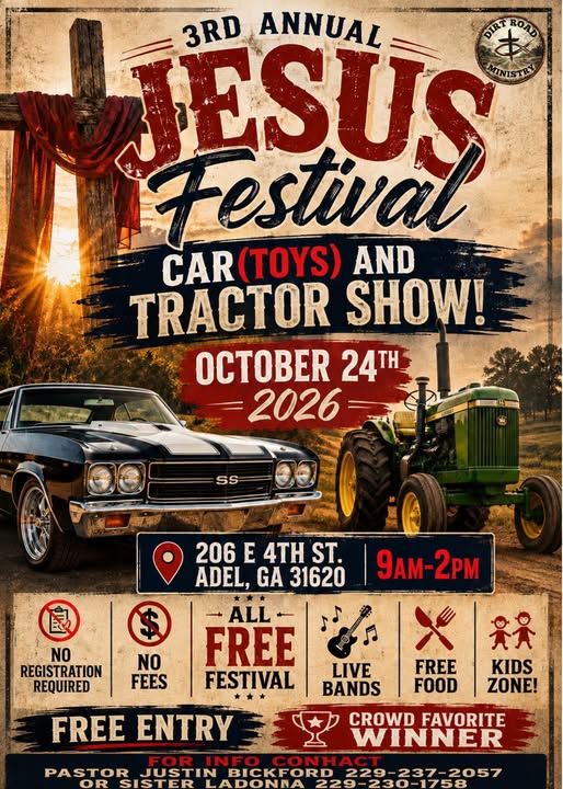 Flyer for 3rd Annual Jesus Festival Car (Toys) and Tractor Show