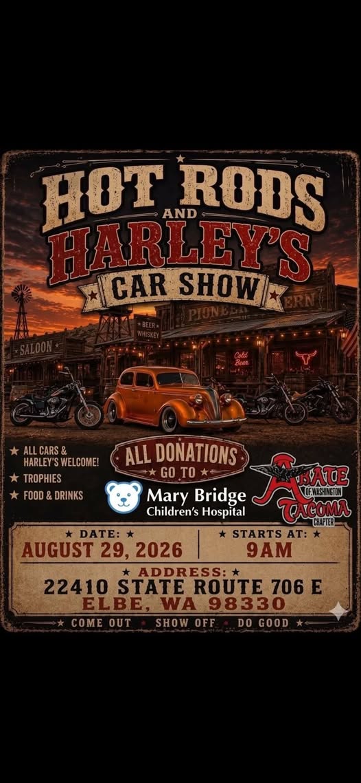 Hot Rods and Harley's Car Show flyer