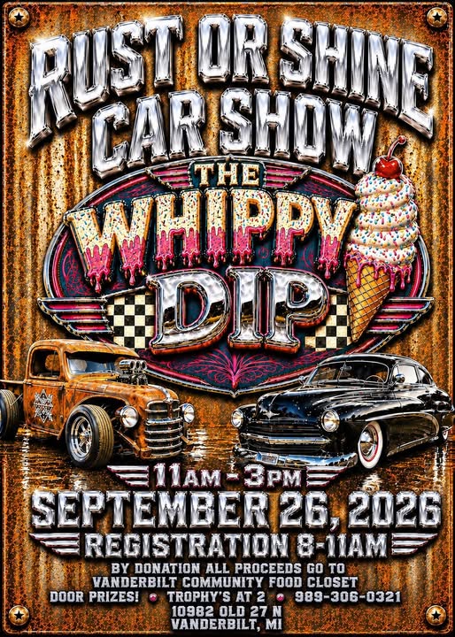 Rust or Shine Car Show - The Whippy Dip flyer