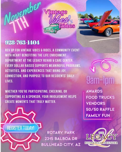 Flyer for Vintage Vibes & Rides