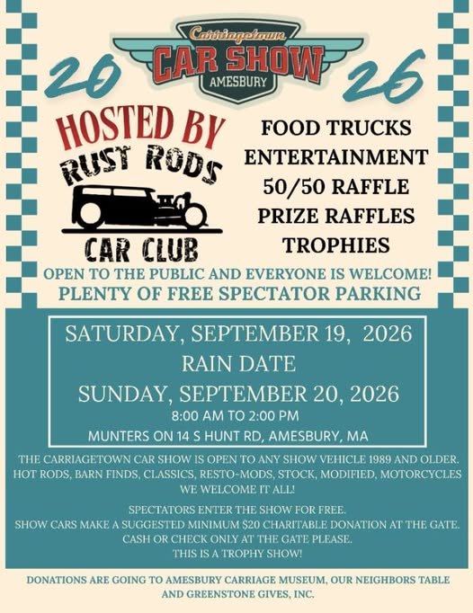 Carriagetown Car Show flyer