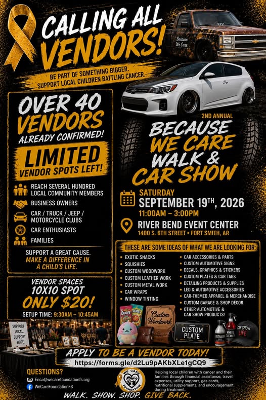 Because We Care Walk & Car Show flyer