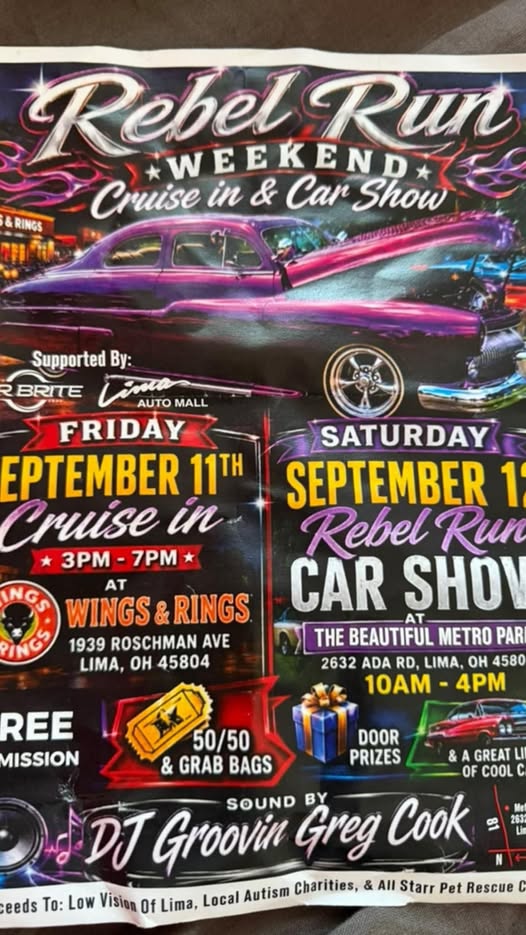 Rebel Run Weekend Cruise In & Car Show flyer