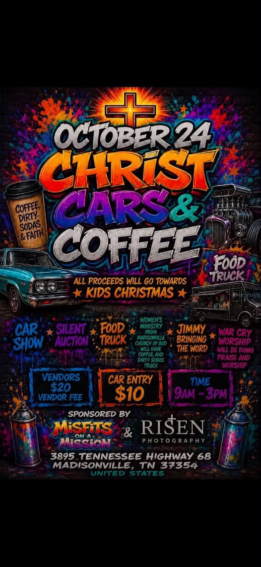 Flyer for October 24 Christ Cars & Coffee