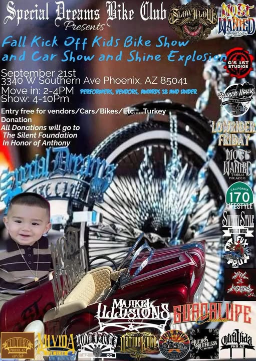 Fall Kick Off Kids Bike Show and Car Show and Shine Explosion flyer