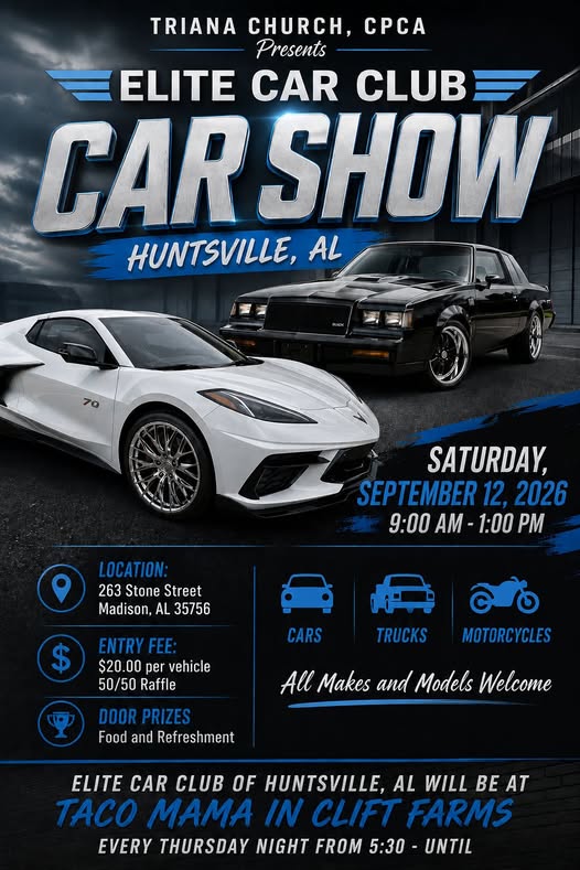 Elite Car Club Car Show flyer
