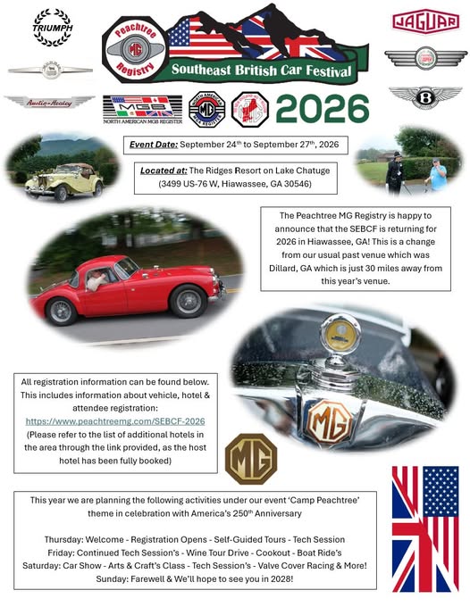 Southeast British Car Festival 2026 flyer
