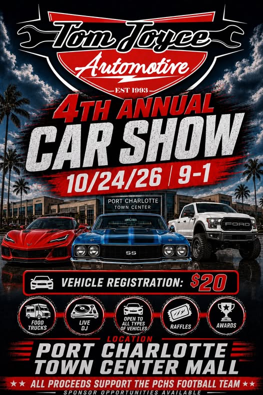 Flyer for Tom Joyce Automotive 4th Annual Car Show