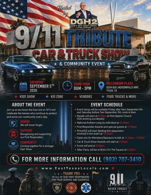 9/11 Tribute Car & Truck Show & Community Event flyer