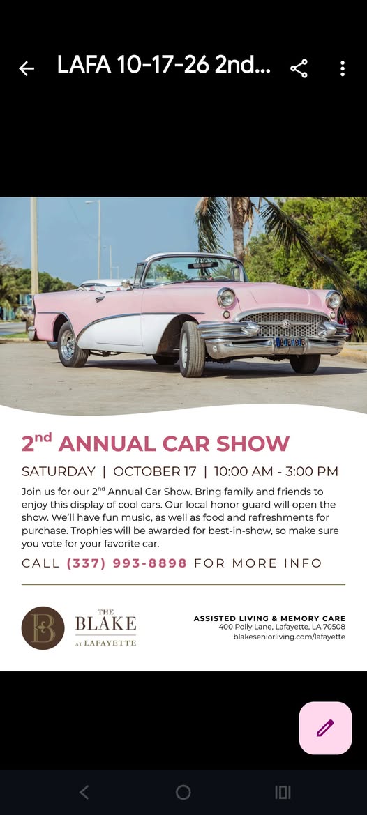 Flyer for 2nd Annual Car Show