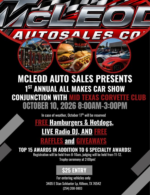 Flyer for McLeod Auto Sales 1st Annual All Makes Car Show