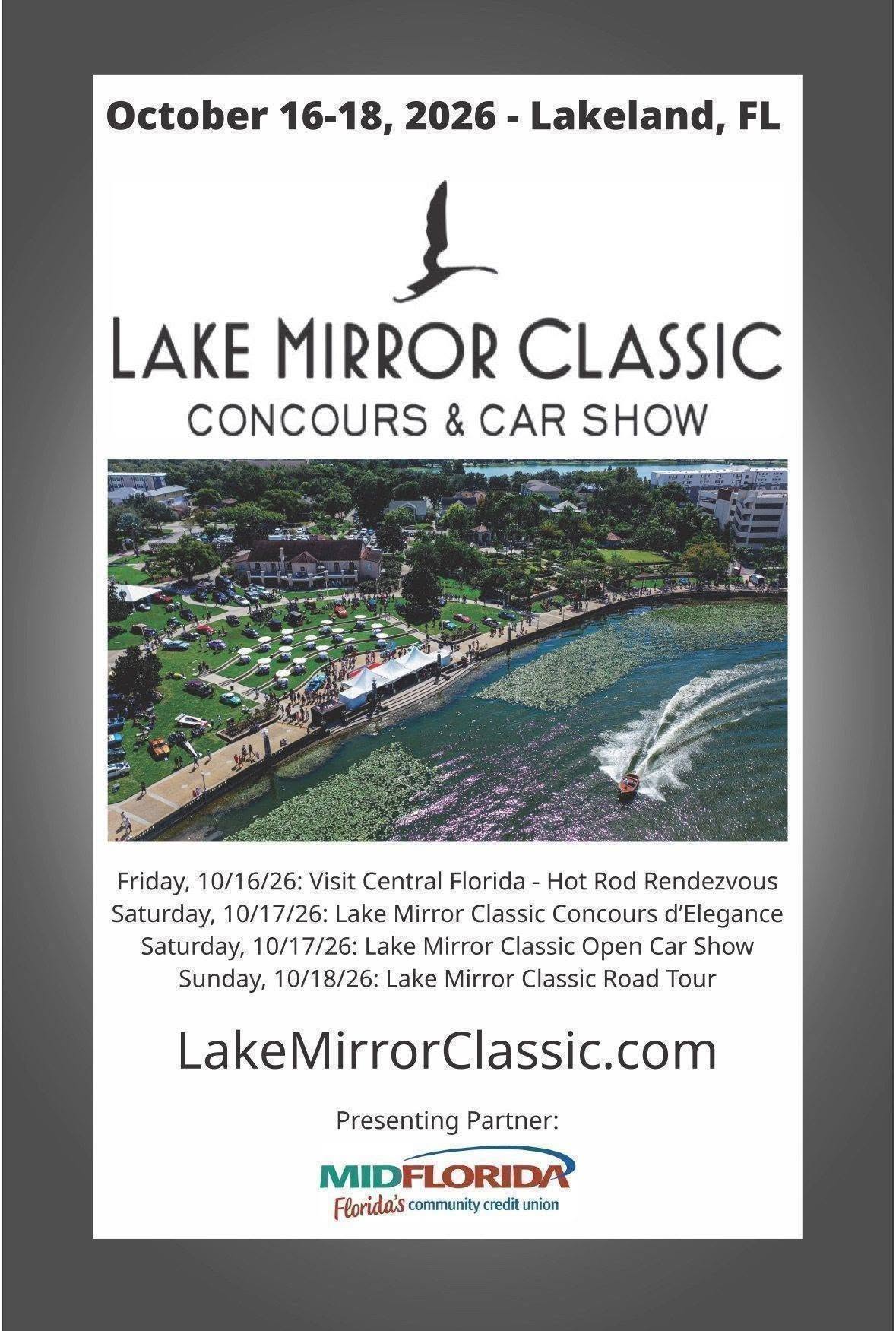 Flyer for Lake Mirror Classic Concours & Car Show
