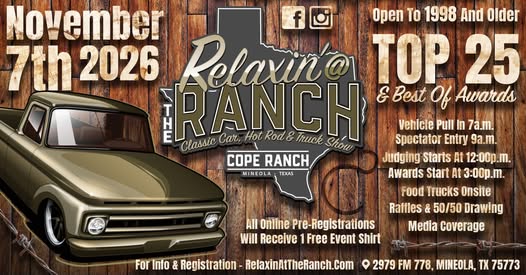 Flyer for Relaxin' at the Ranch - TOP 25 & Best Of Awards