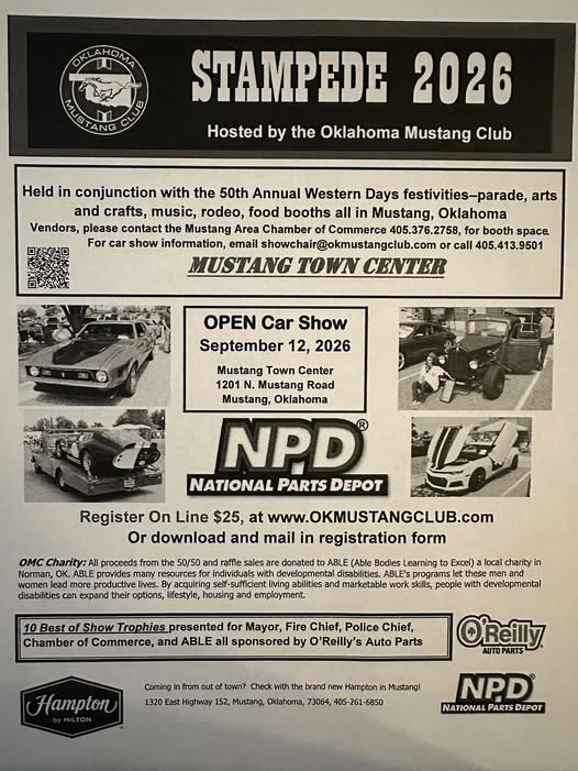 STAMPEDE 2026 OPEN Car Show flyer