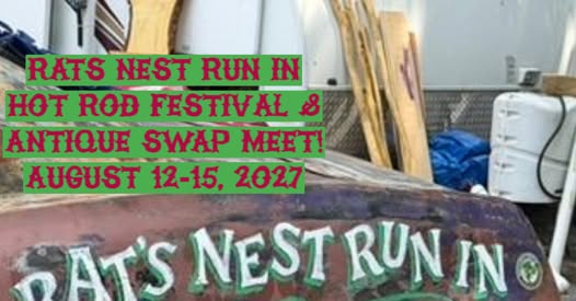 Flyer for Rats Nest Run In Hot Rod Festival & Antique Swap Meet