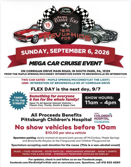US 19 Annual Cruisin' Pasta Too - Mega Car Cruise Event flyer