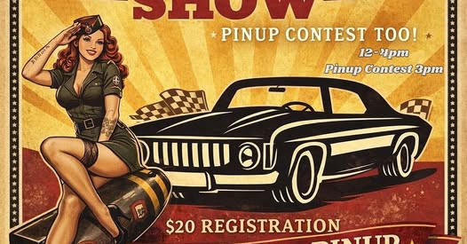 Flyer for Car Show Pinup Contest