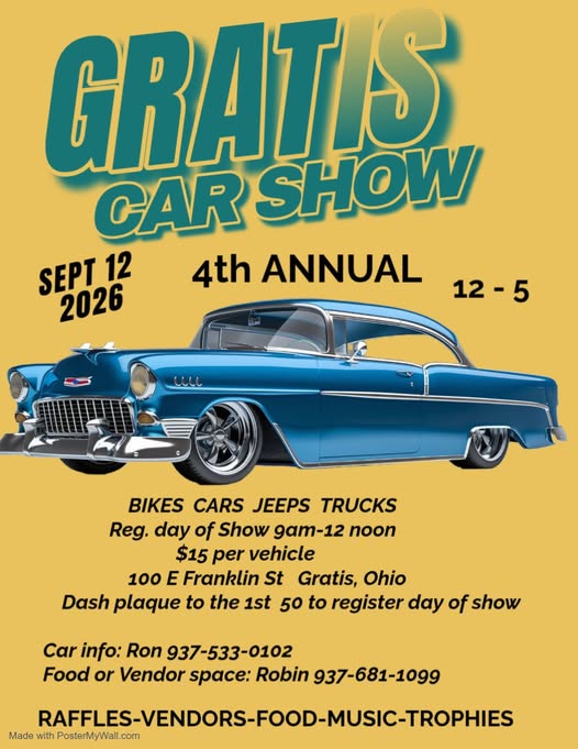 Gratis Car Show 4th Annual flyer