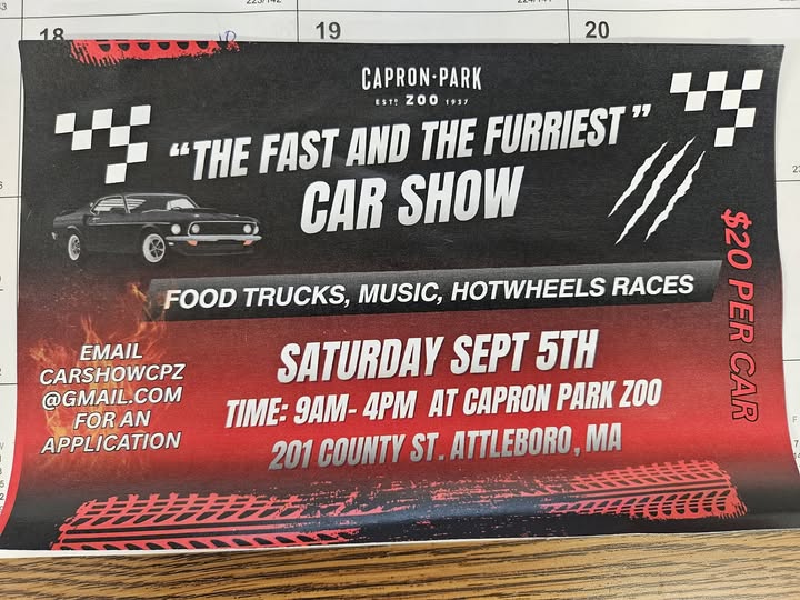 The Fast and the Furriest Car Show flyer