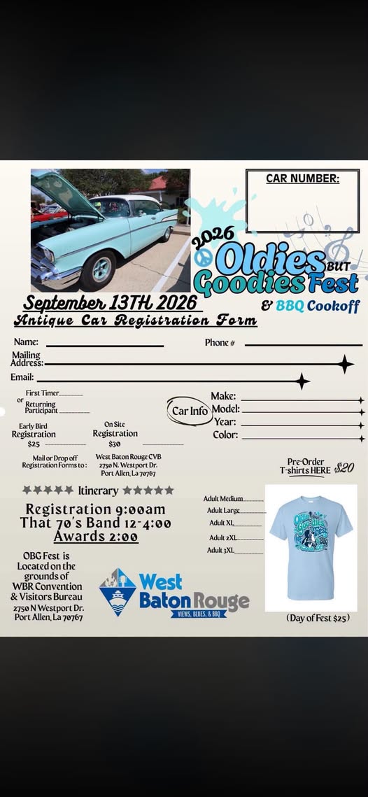 2026 Oldies but Goodies Fest & BBQ Cookoff flyer
