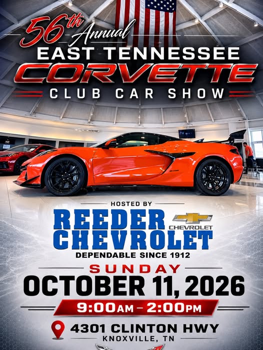 Flyer for 56th Annual East Tennessee Corvette Club Car Show