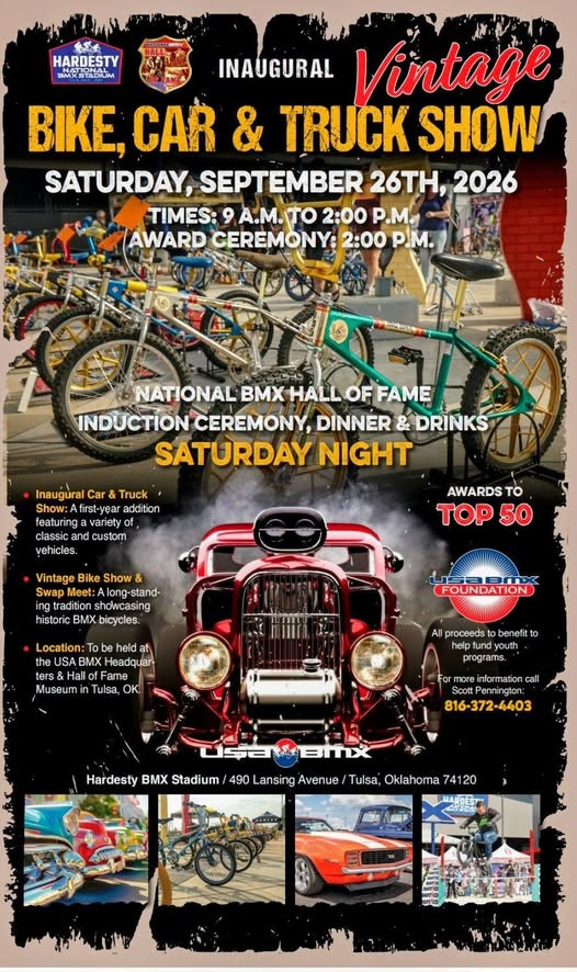 Inaugural Vintage Bike, Car & Truck Show flyer